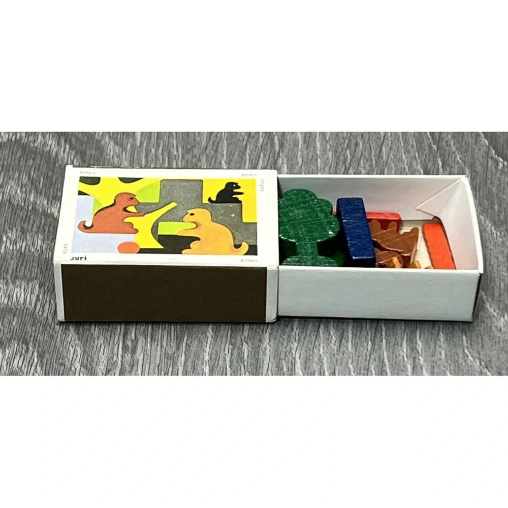 Vintage JURI Wooden Toy Blocks Building Set Matchbox W-Germany Monkeys Apes Tree